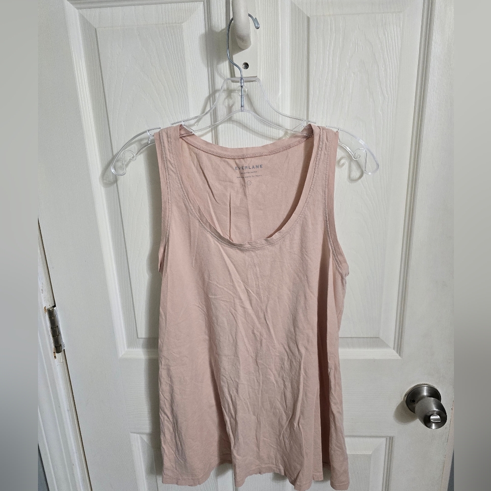 Everlane Womens 100% Cotton Scoop Neck Tank Top Pink Size Small